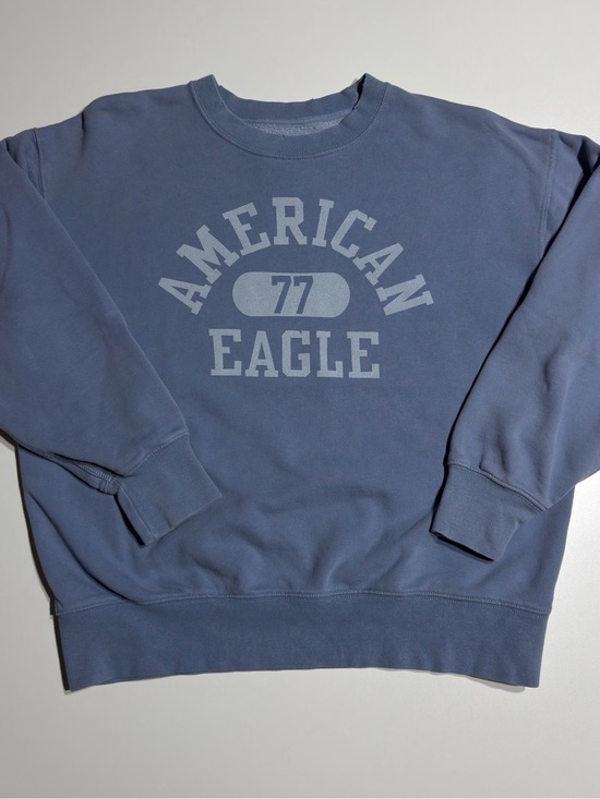 American Eagle Outfitters Sweaters - American Eagle Women’s Blue Graphic Crewneck Sweatshirt XL Relaxed Fit